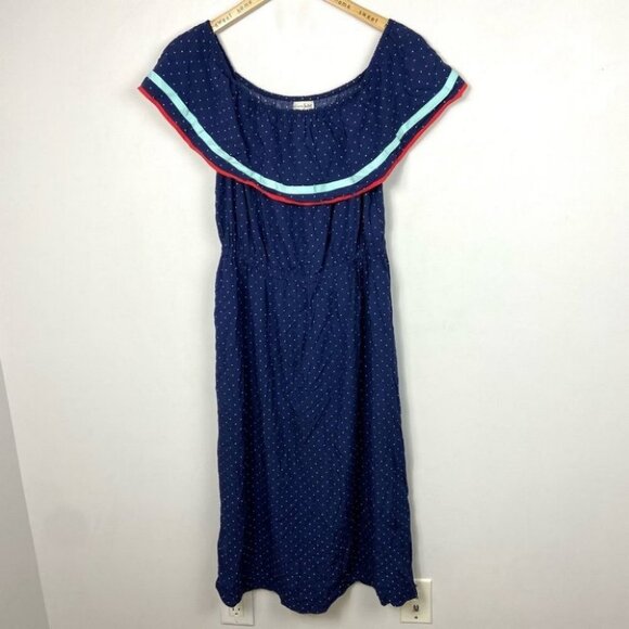 NWT Macys Fiesta Off Shoulder Dress Maison Jules Blue New With Tags Size XS Boho - Picture 3 of 9